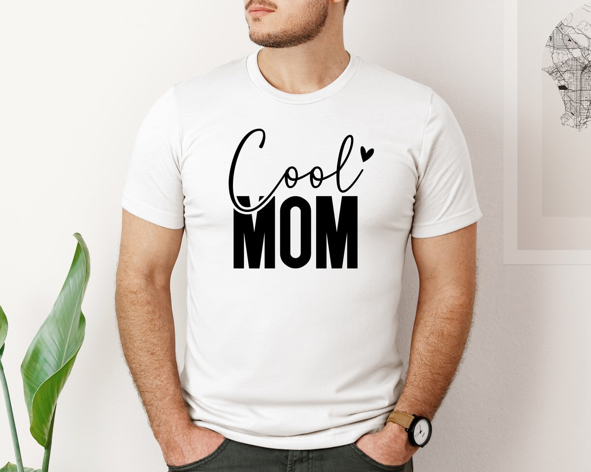 brand:Bella Canvas|color:White|Cool Mom Funny Mom Mama Graphic T-Shirt