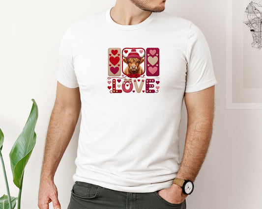 Cute Highland Cow Valentine 7 Graphic T-Shirt