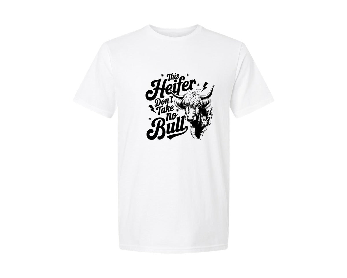 brand:Generic|color:White|This Heifer Don T Take No Bull T Shi Graphic T-Shirt