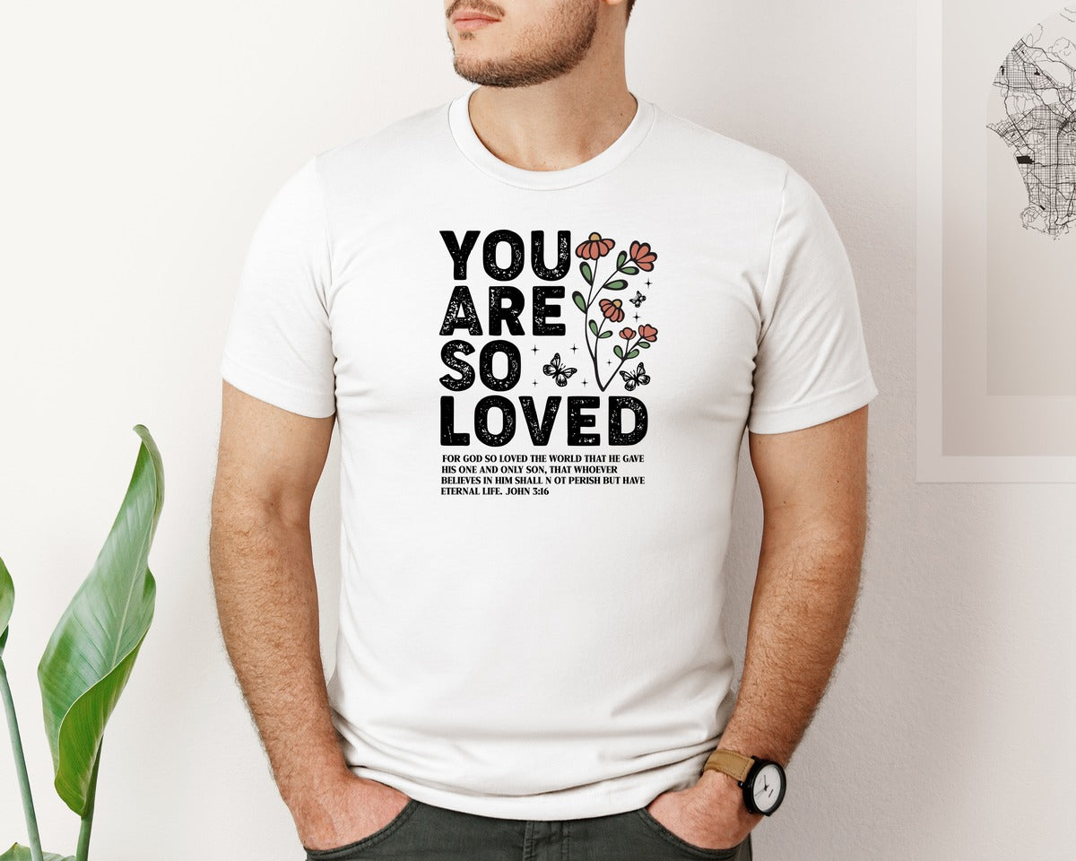brand:Bella Canvas|color:White|You Are So Loved 3 Graphic T-Shirt