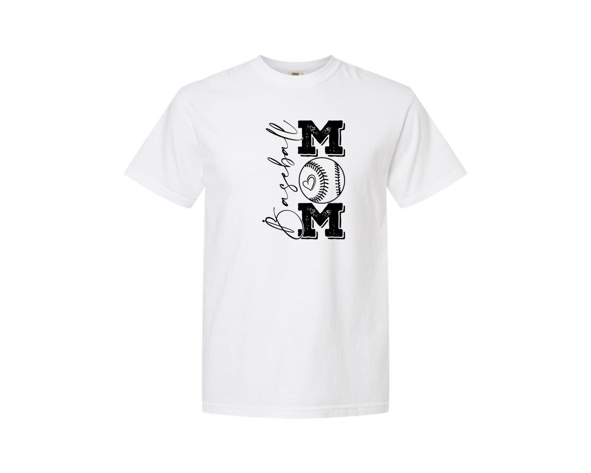 brand:Comfort Colors|color:White|Baseball Mama 16 Graphic T-Shirt