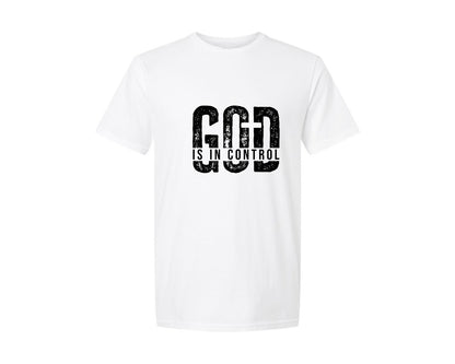brand:Generic|color:White|God Is In Control Faith Graphic T-Shirt