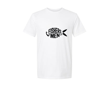 brand:Generic|color:White|Fishers Of Men Matthew 419 Jesus Fish Graphic T-Shirt