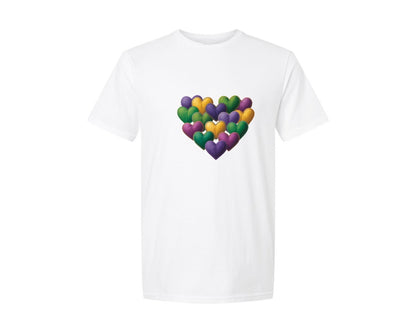 brand:Generic|color:White|Mardi Gras Heart Painted Carnival S 2 Graphic T-Shirt