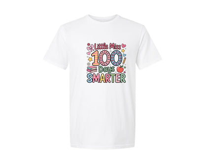 brand:Generic|color:White|100 Days Of School Little Miss 100 3 Graphic T-Shirt