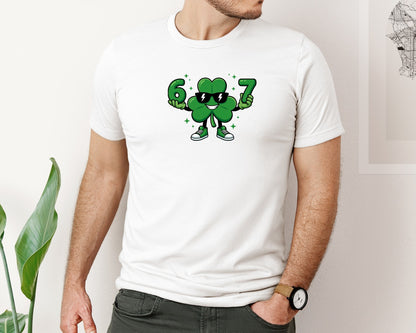 brand:Bella Canvas|color:White|67 Viral Meme Shamrock St Patricks Graphic T-Shirt