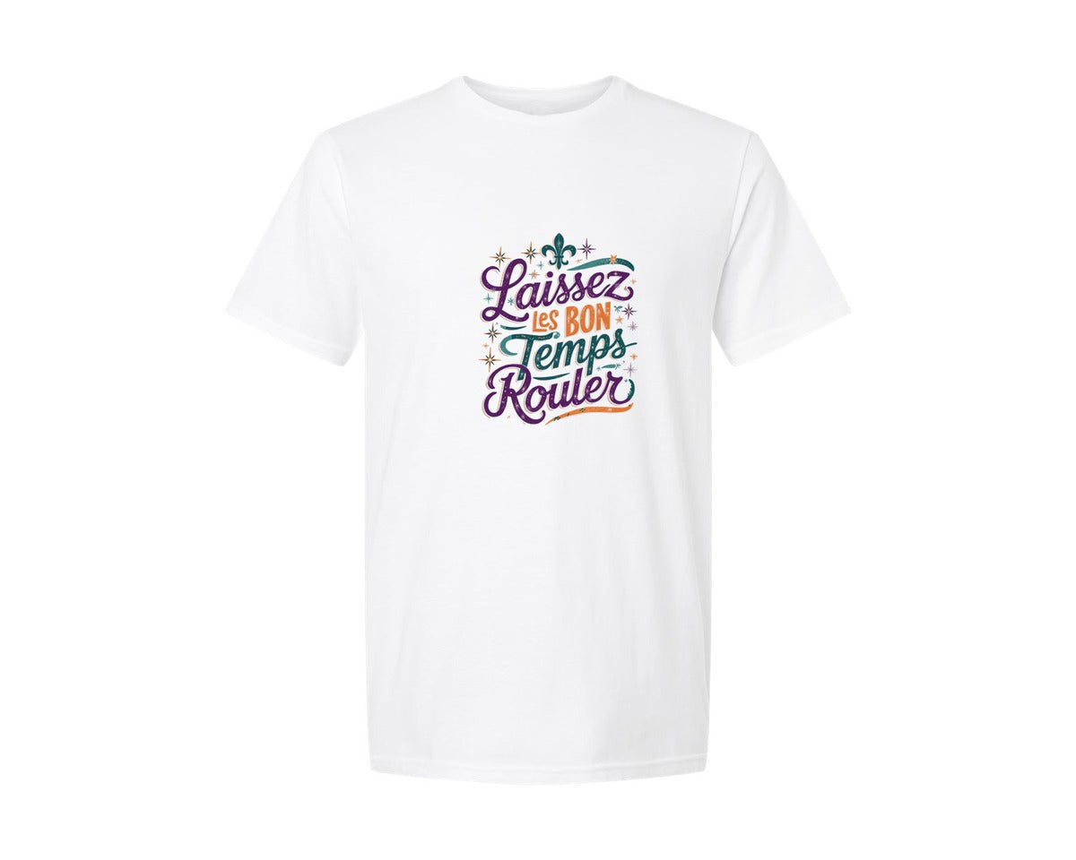 brand:Generic|color:White|Laissez Les Bons Temps Rouler 3 Graphic T-Shirt