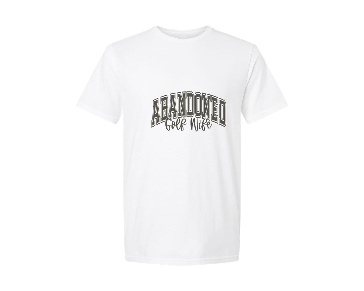 brand:Generic|color:White|Abandoned Golf Wife Varsity Graphic T-Shirt