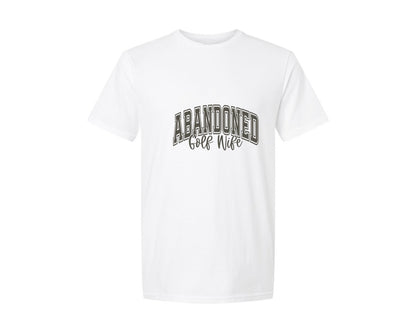 brand:Generic|color:White|Abandoned Golf Wife Varsity Graphic T-Shirt