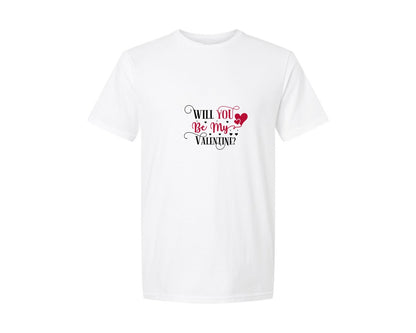 brand:Generic|color:White|Will You Be My Valentine Design 60 Graphic T-Shirt