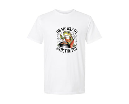 brand:Generic|color:White|On My Way To Stir The Pot 11 Graphic T-Shirt