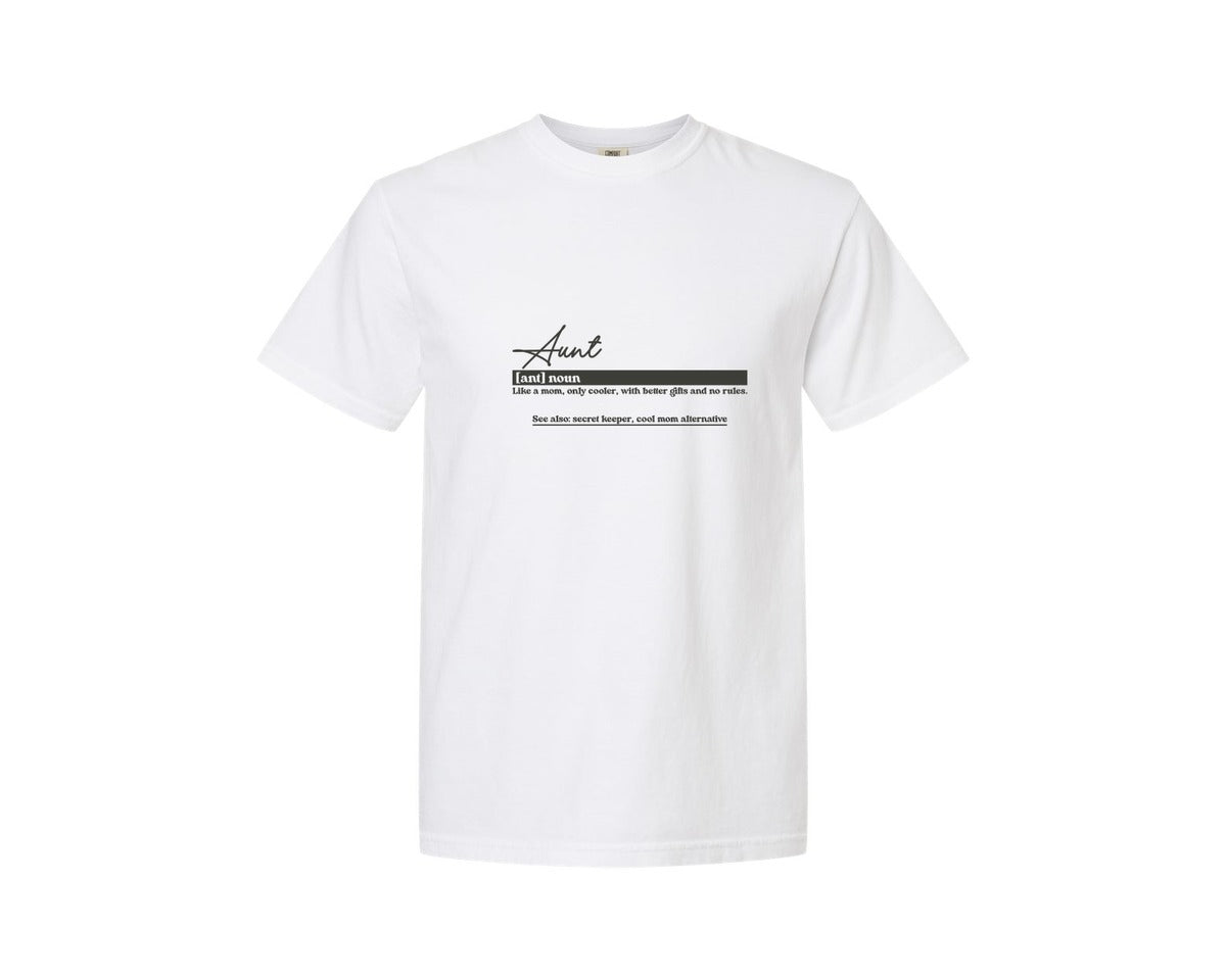 brand:Comfort Colors|color:White|Aunt Funny Definition Graphic T-Shirt