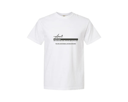 brand:Comfort Colors|color:White|Aunt Funny Definition Graphic T-Shirt