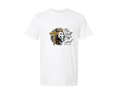 brand:Generic|color:White|Psalm 46 10 Svglion Of Judah Graphic T-Shirt