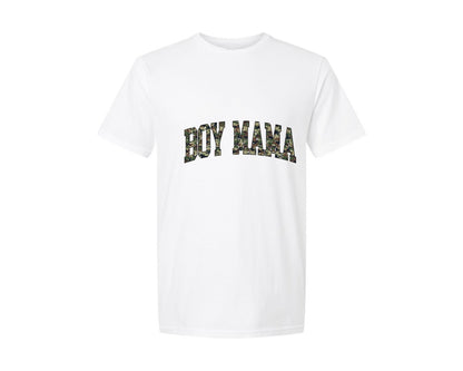 brand:Generic|color:White|Camo Boy Mama Retro Camouflage Mom Graphic T-Shirt