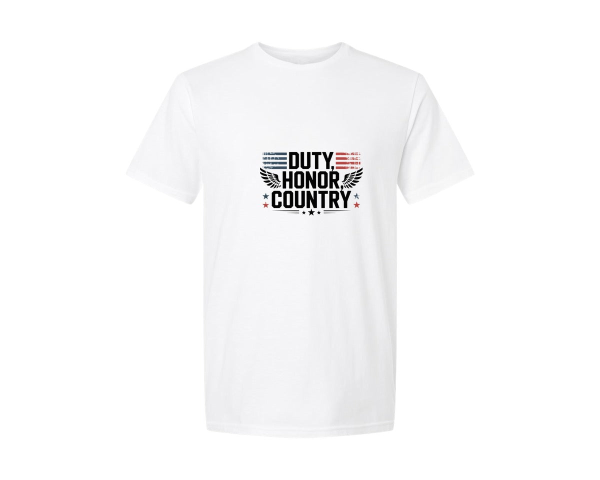 brand:Generic|color:White|Duty Honor Country Veteran Graphic T-Shirt