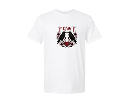 brand:Generic|color:White|F Caw F Gothic Crow Valentine Graphic T-Shirt
