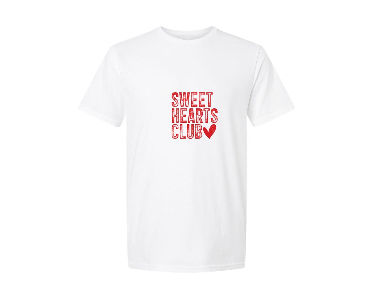 brand:Generic|color:White|Sweet Hearts Club Boy Valentine Graphic T-Shirt