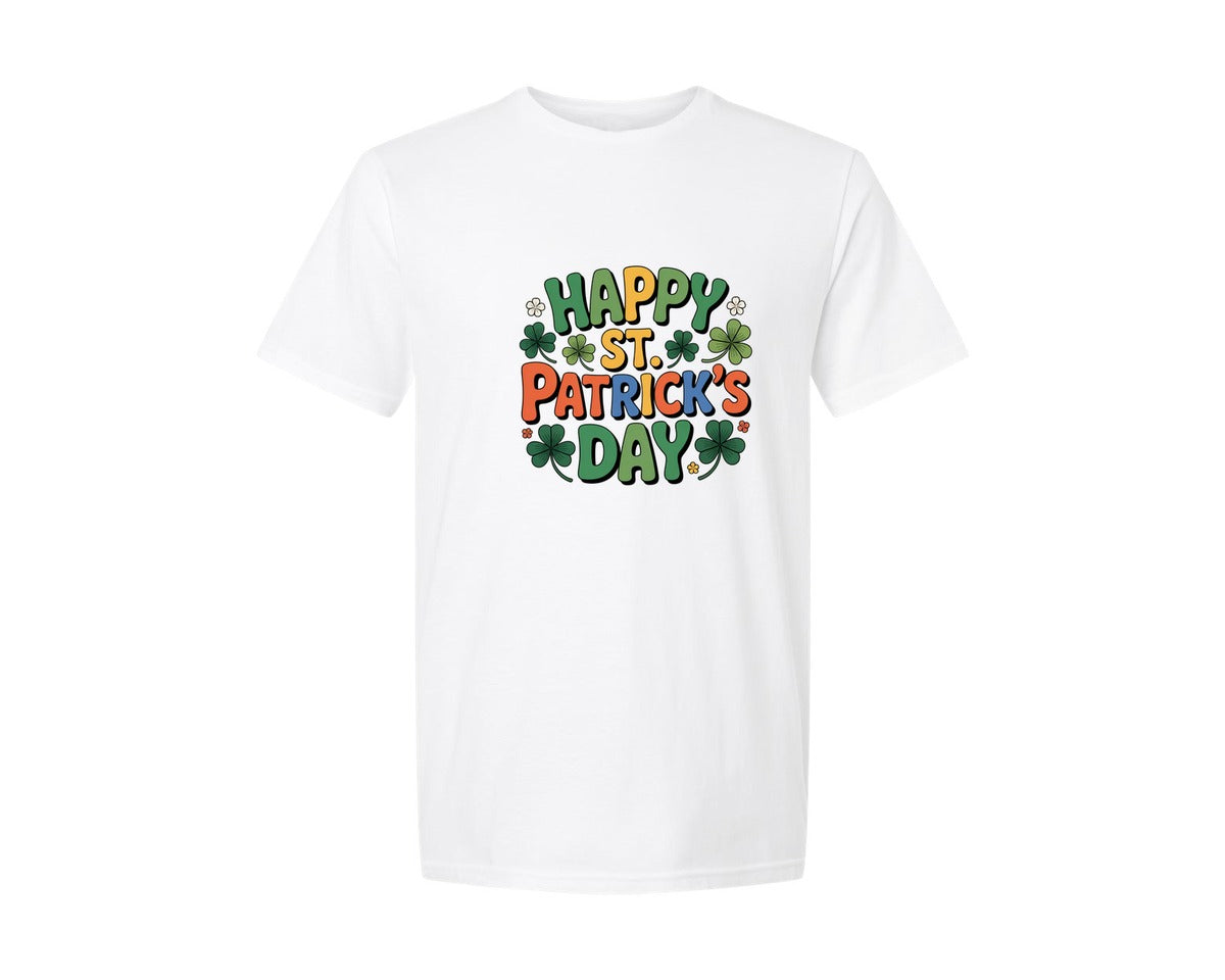 brand:Generic|color:White|Happy St Patricks Day Retro Graphic T-Shirt