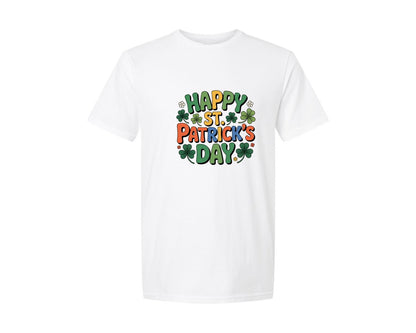 brand:Generic|color:White|Happy St Patricks Day Retro Graphic T-Shirt