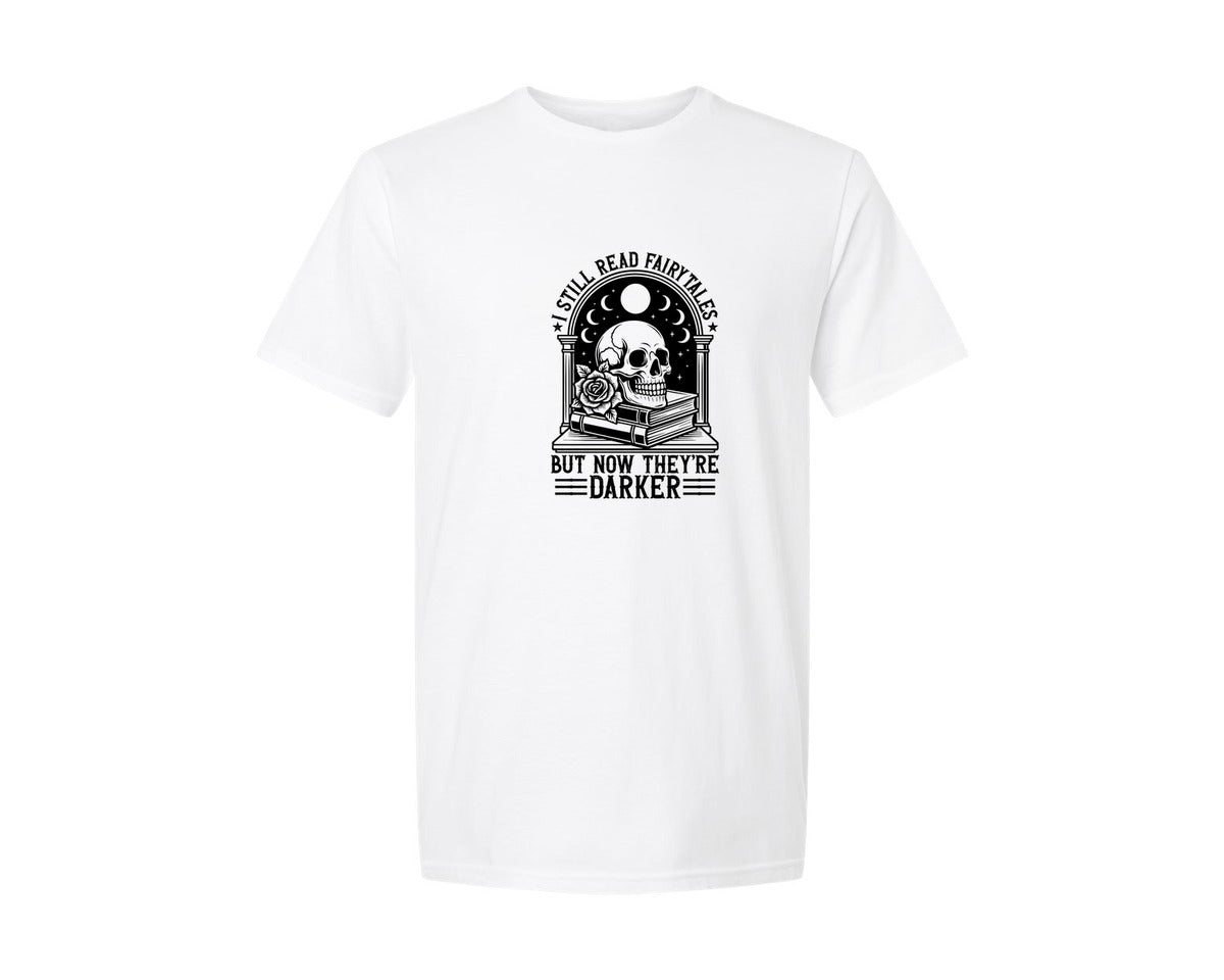 brand:Generic|color:White|Dark Fantasy Book Lover Graphic T-Shirt