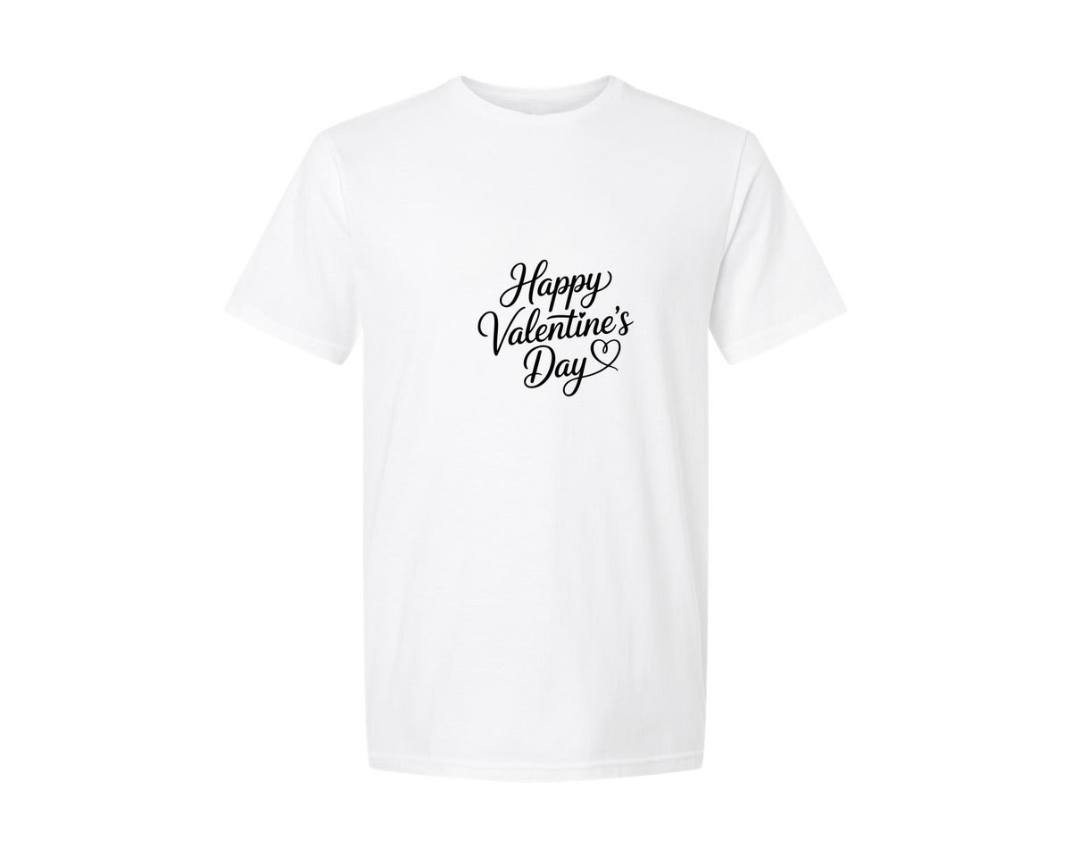 brand:Generic|color:White|Happy Valentines Day Romantic Typography Graphic T-Shirt