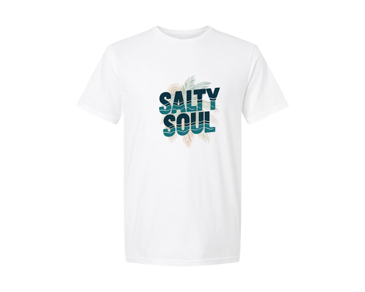 brand:Generic|color:White|Salty Soul Boho Beach Graphic T-Shirt