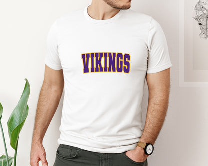 brand:Bella Canvas|color:White|Vikings Graphic T-Shirt