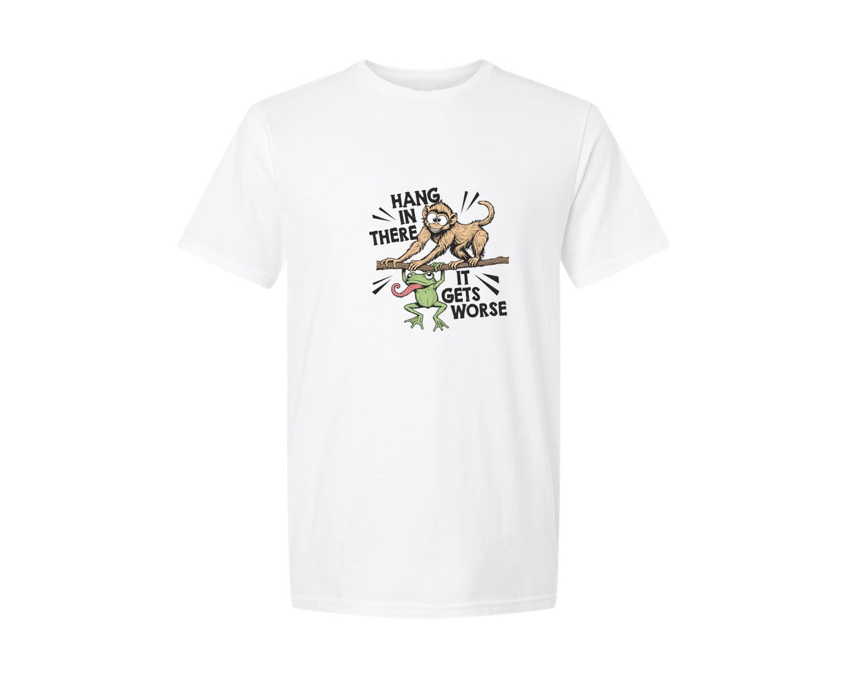 brand:Generic|color:White|Hang In There It Gets Worse 8 Graphic T-Shirt