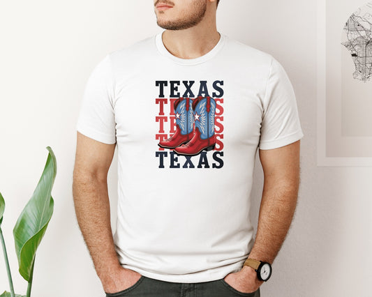 Texas Cowboy Boots Western Rodeo 4 Graphic T-Shirt