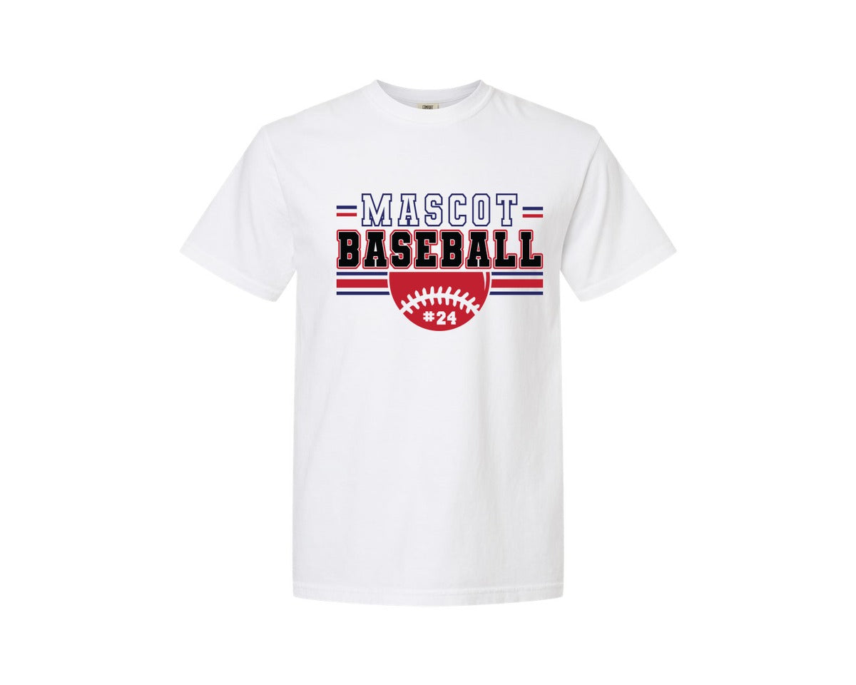 brand:Comfort Colors|color:White|Baseball Shirt Baseball Team Graphic T-Shirt