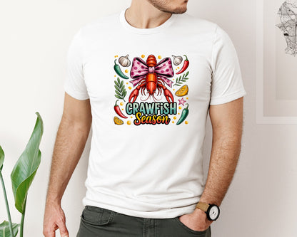 brand:Bella Canvas|color:White|Crawfish Season Preppy Crawfish 2 Graphic T-Shirt