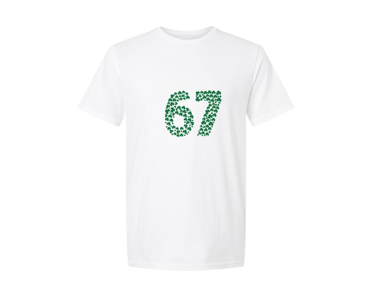 brand:Generic|color:White|Funny Six Seven St Patricks Day Graphic T-Shirt