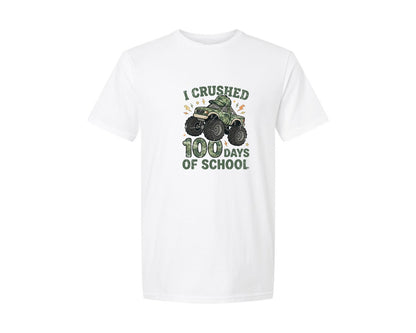 brand:Generic|color:White|I Crushed 100 Days Of School Camouflage Graphic T-Shirt