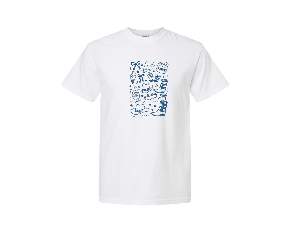 brand:Comfort Colors|color:White|4Th Of July 4Th Of July Graphic T-Shirt