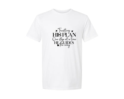 brand:Generic|color:White|Trusting His Plan One Step At A Time 3 Graphic T-Shirt