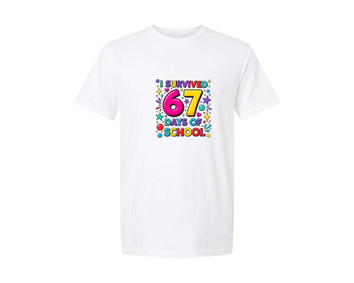 brand:Generic|color:White|I Survived 67 Days Of School 37 Graphic T-Shirt