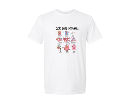 brand:Generic|color:White|God Says You Are Mom Mothers Day Graphic T-Shirt