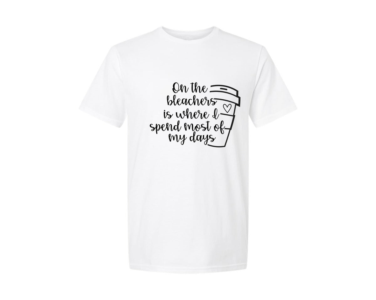 brand:Generic|color:White|On The Bleachers Sports Mom Graphic T-Shirt