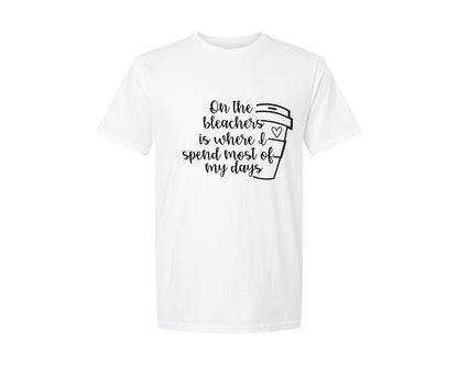 brand:Generic|color:White|On The Bleachers Sports Mom Graphic T-Shirt