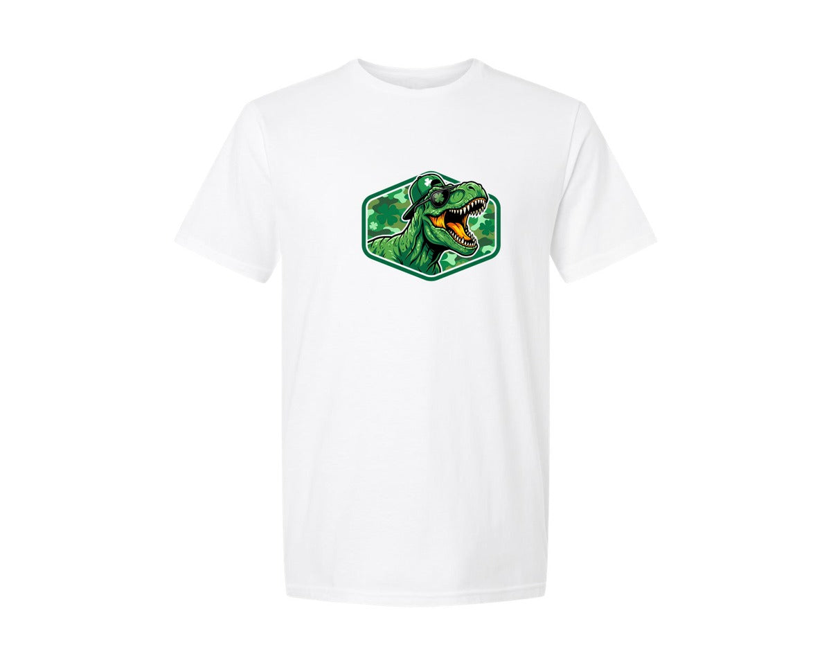 brand:Generic|color:White|St Patricks Day T Rex Dinosaur Graphic T-Shirt