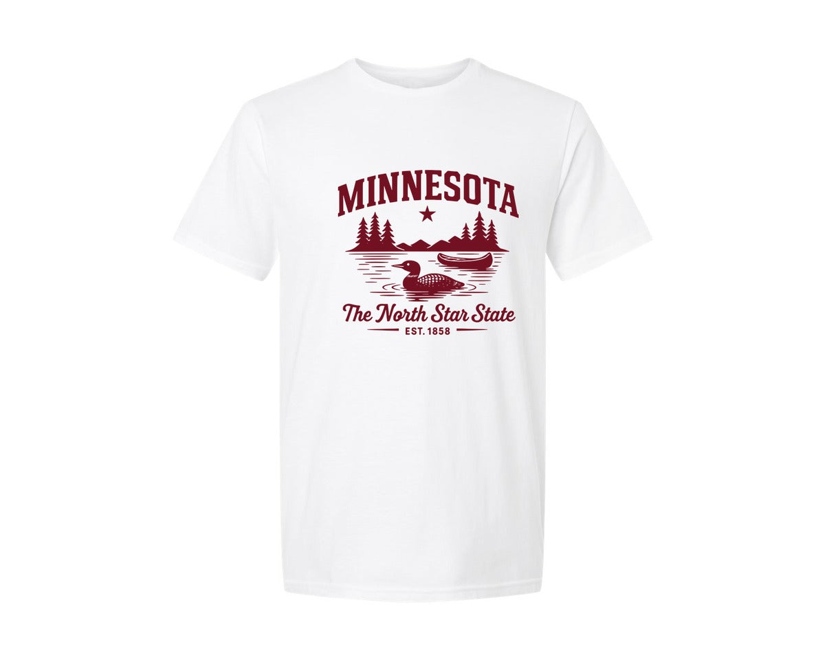 brand:Generic|color:White|Minnesota The North Star Graphic T-Shirt