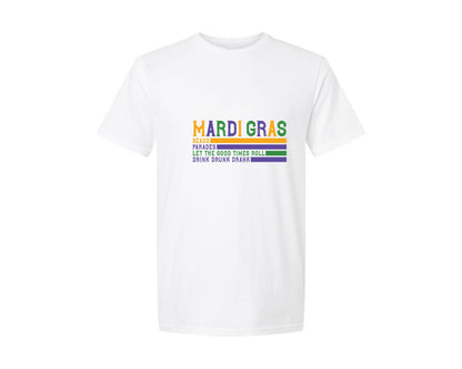 brand:Generic|color:White|Retro Mardi Gras Fleur De Lis Graphic T-Shirt