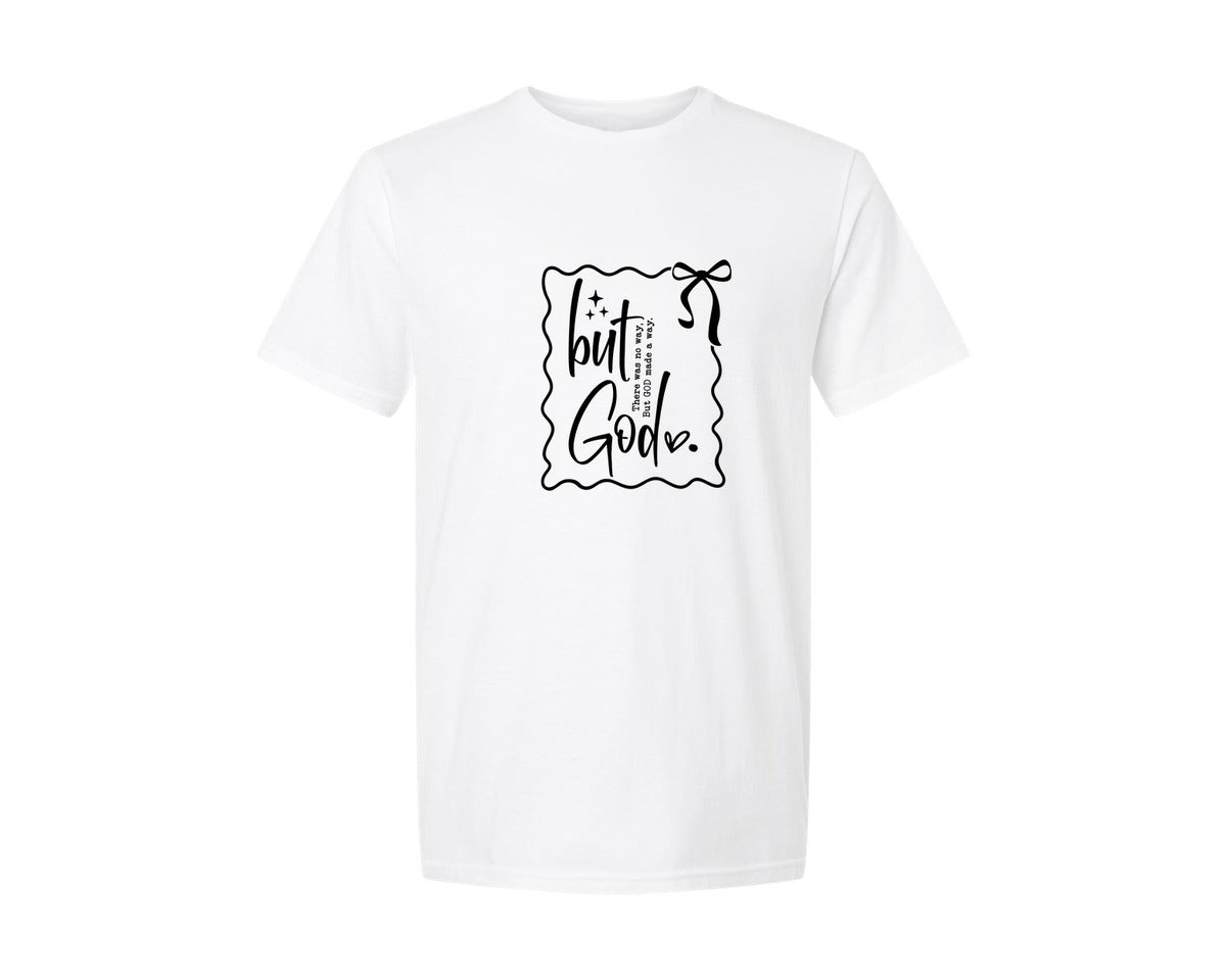 brand:Generic|color:White|But God Faith Bible Verse 4 Graphic T-Shirt