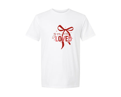 brand:Generic|color:White|You Are Loved Christian Valentines Graphic T-Shirt