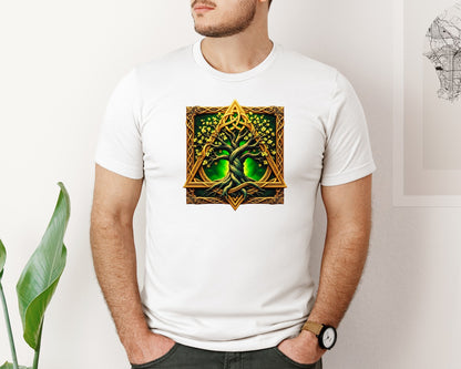 brand:Bella Canvas|color:White|Celtic Tree Of Life Mystical Tree Graphic T-Shirt
