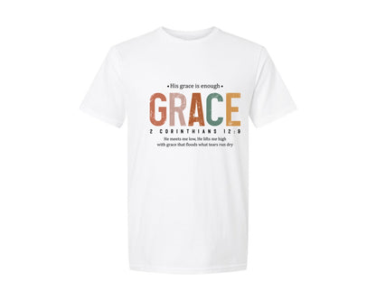 brand:Generic|color:White|Grace Christian Bible Verse Graphic T-Shirt