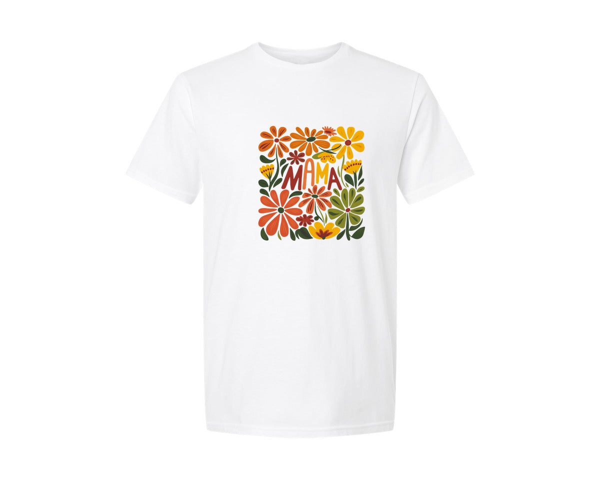 brand:Generic|color:White|Retro Floral Mama Boho Mothers Day 3 Graphic T-Shirt