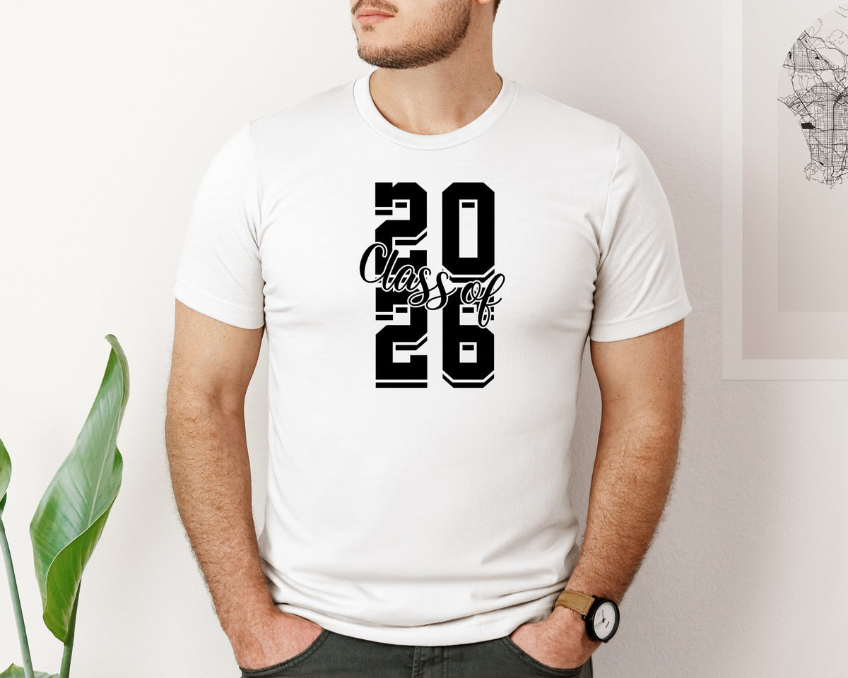 brand:Bella Canvas|color:White|Retro Class Of 2026 Senior 2026 Graphic T-Shirt