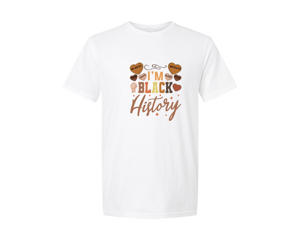 brand:Generic|color:White|Black History Month 2025 Graphic T-Shirt